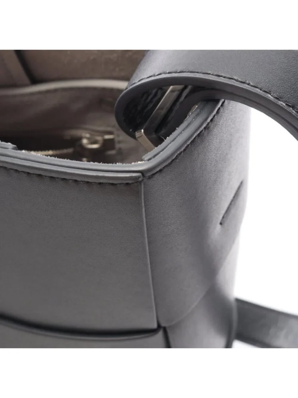 Bottega Veneta Tote Bag Small Arco Maxi Intrecciato 2-Way Charcoal Gray Leather